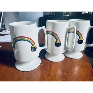 3 vintage rainbow and pot‎ of gold/pride coffee mugs